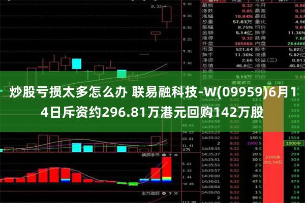 炒股亏损太多怎么办 联易融科技-W(09959)6月14日斥资约296.81万港元回购142万股