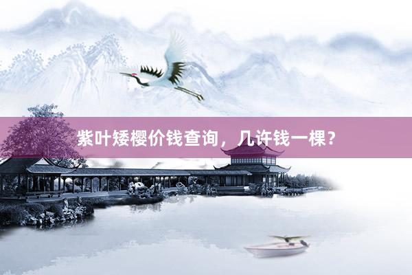 紫叶矮樱价钱查询，几许钱一棵？